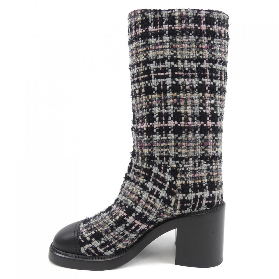 Chanel G39614y56301 Tweed Calfskin Boots