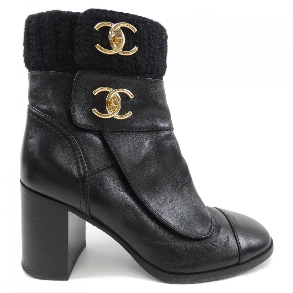 Chanel G45281B14454 Kidskin Knit Lambskin Boots