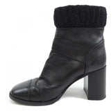 Chanel G45281B14454 Kidskin Knit Lambskin Boots