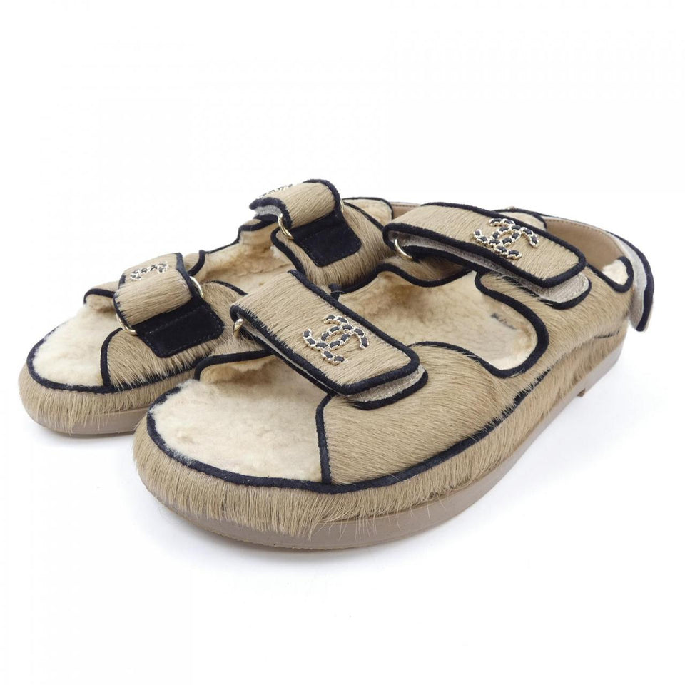 Chanel G35927Y56034 Harako Calfskin Suede Sandals