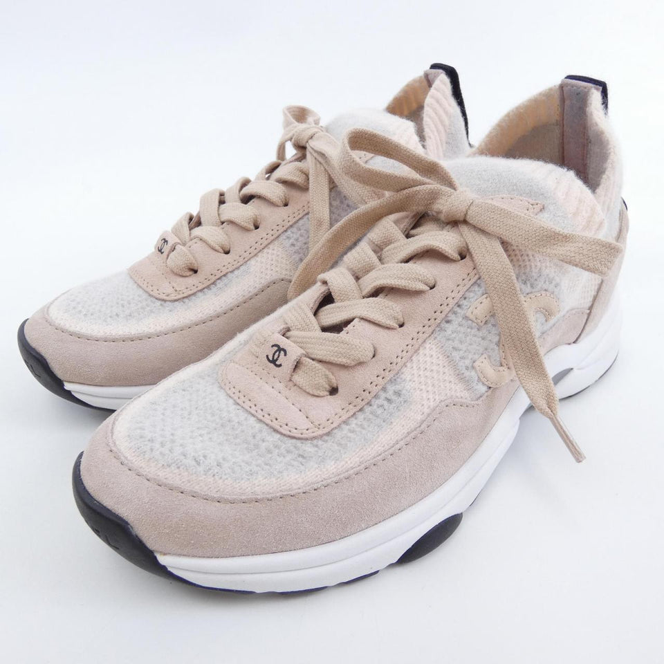 Chanel G38750B14071 Knit Suede Calfskin Sneakers
