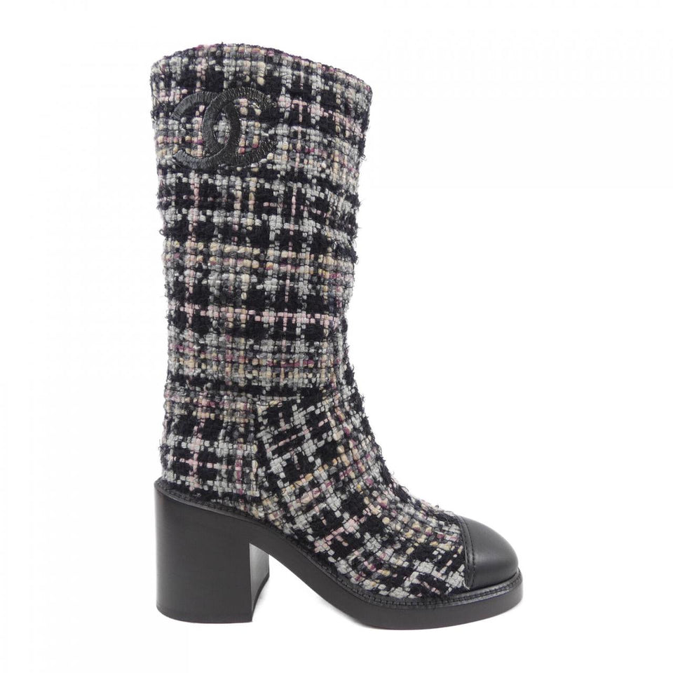 Chanel G39614Y56301 Tweed Calfskin Boots