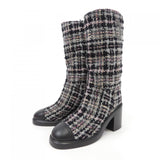 Chanel G39614Y56301 Tweed Calfskin Boots
