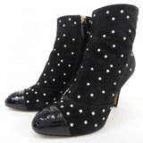 Chanel G33426Y51470 Suede Calfskin Pearl Boots