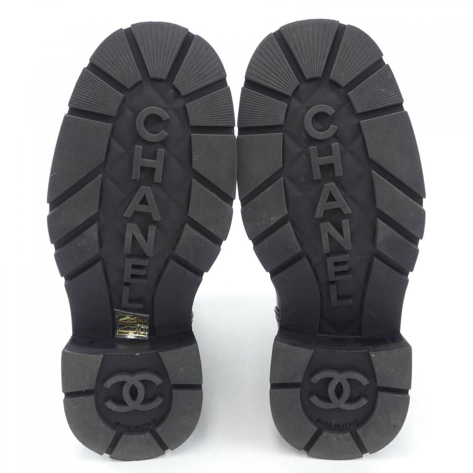 Chanel G45282B14454 Calfskin Knit Metal Boots