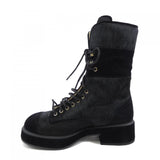 Chanel G39506Y56127 Calfskin Knit Suede Boots