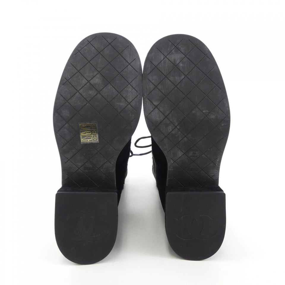 Chanel G39506Y56127 Calfskin Knit Suede Boots