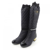 Chanel G38428Y55553 Fabric Lambskin Patent Calfskin Boots