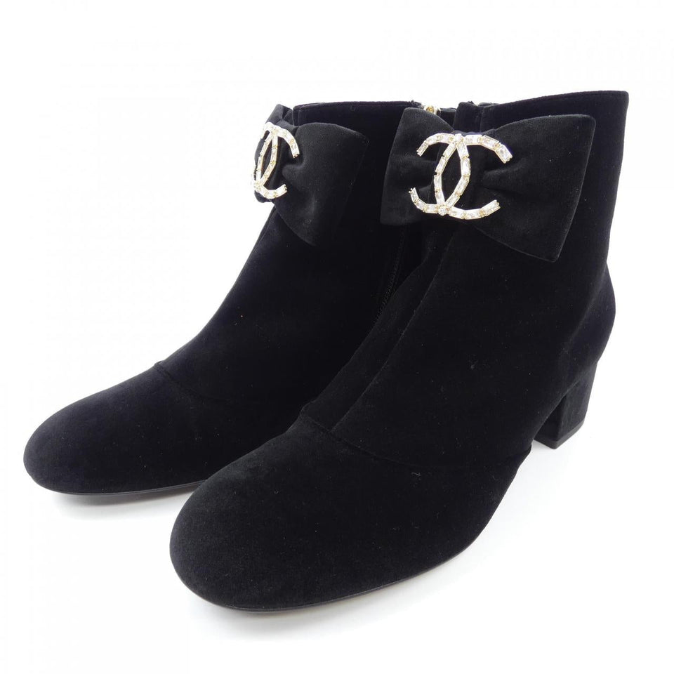 Chanel G46063B18362 Velvet Strass&Metal Boots