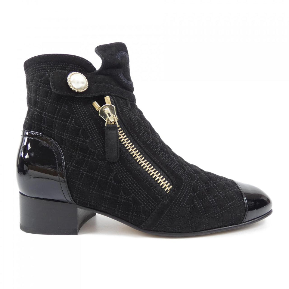 Chanel G34342Y51280 Kid Suede Patent Calfskin Boots
