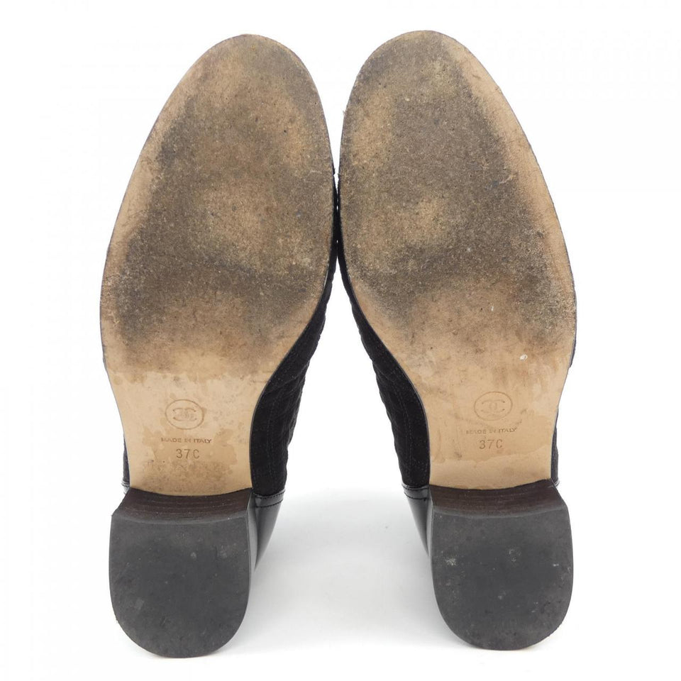 Chanel G34342Y51280 Kid Suede Patent Calfskin Boots