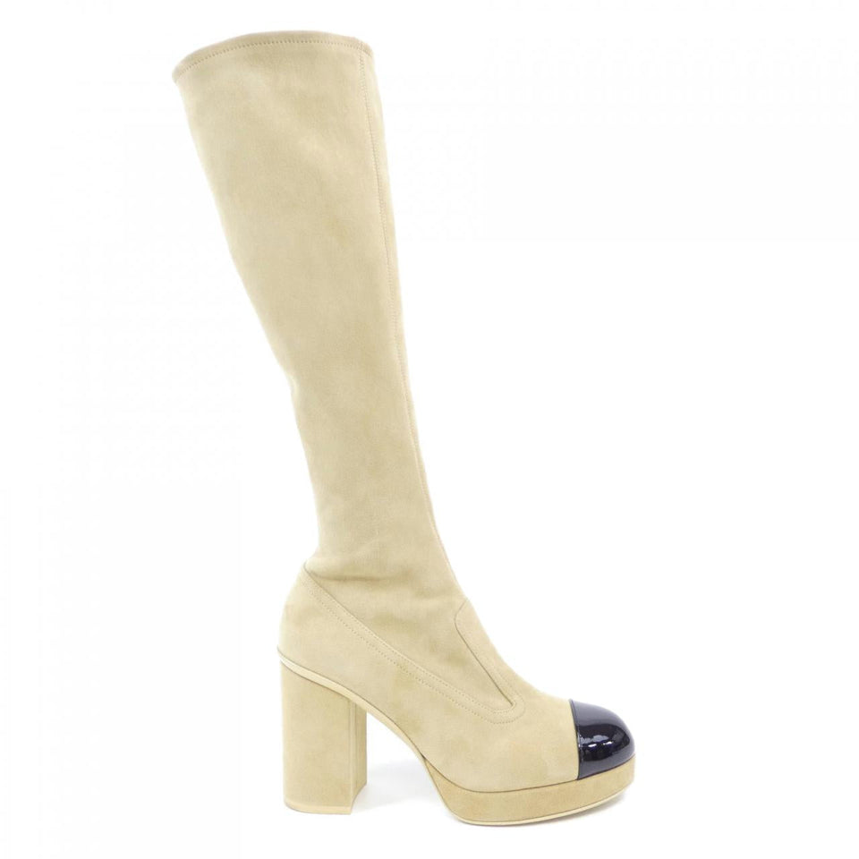 Chanel Suede Kidskin Patent Calfskin Long Boots