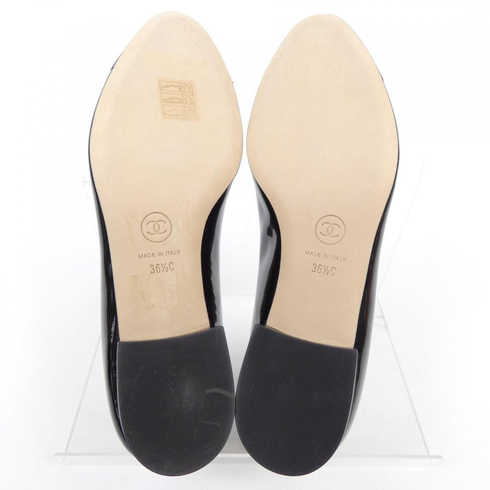 Chanel G31503X01012 Patent Calfskin Flat Shoes