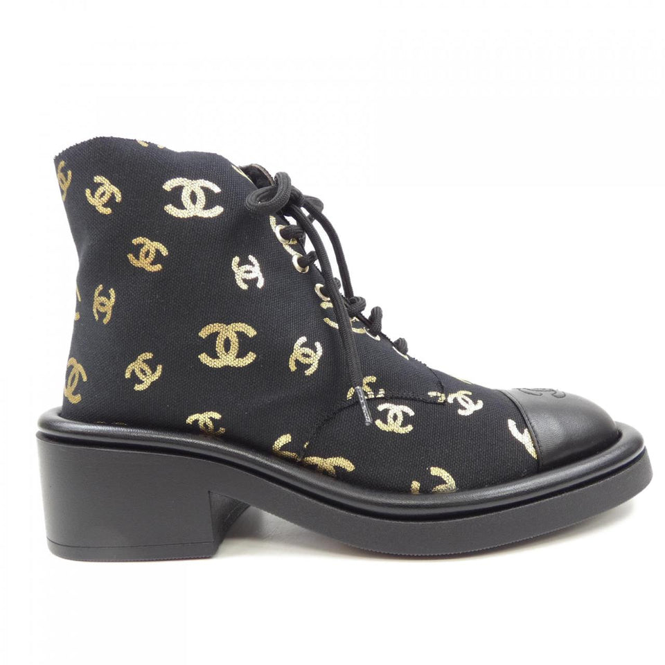 Chanel G39093Y56084 Print Fabric Lambskin Shearling Boots