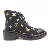 Chanel G39093Y56084 Print Fabric Lambskin Shearling Boots