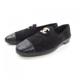 Chanel G39318Y56062 Suede Kidskin Shiny Goatskin Metal Shoes