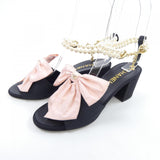 Chanel G45813B17349 Silk & Imitation Pearl Sandals