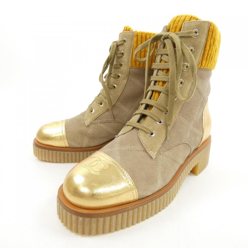 Chanel G36536Y54431 Suede Calfskin Velvet Boots
