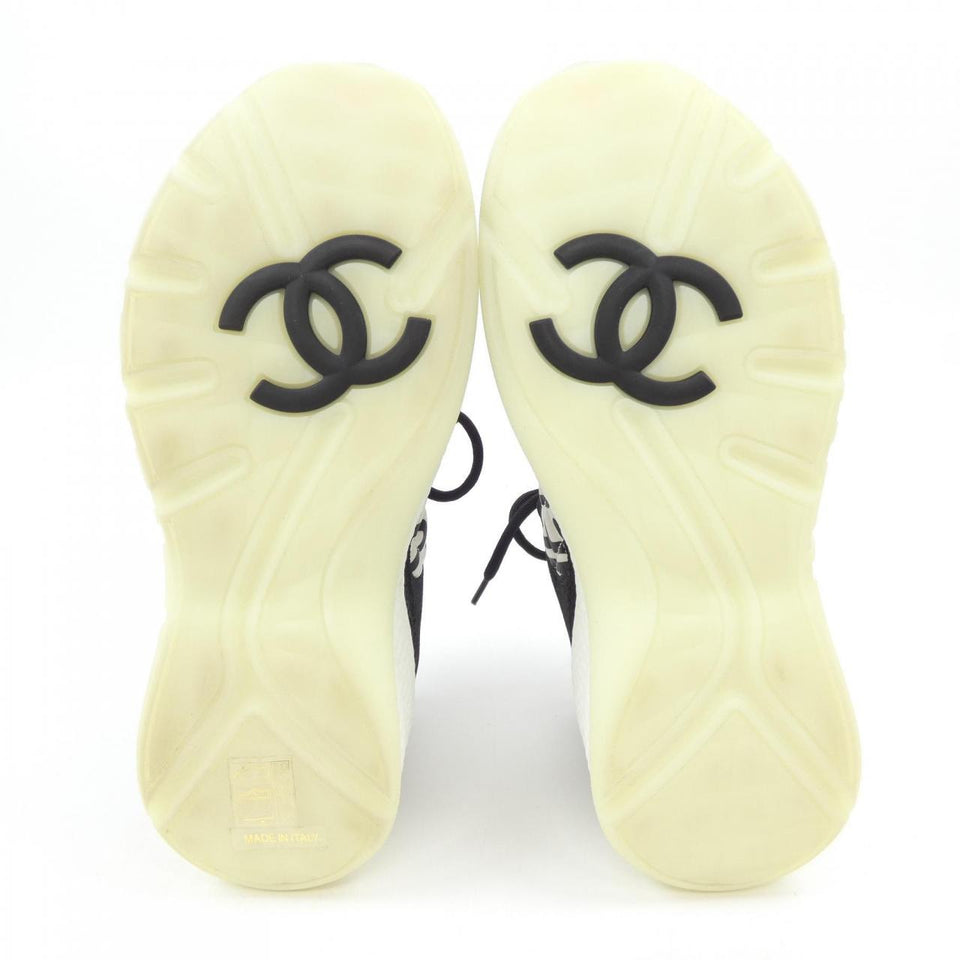 Chanel Graphic Logo Nylon Suede Sneakers