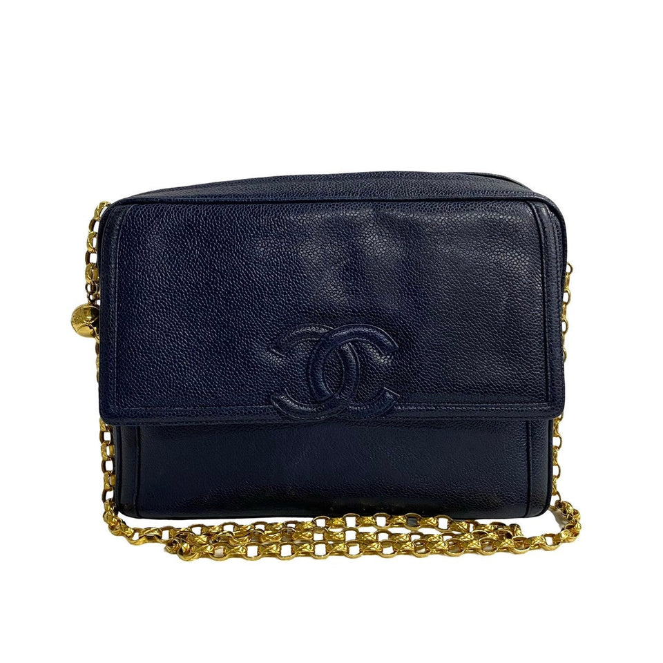 Chanel Coco Mark Caviar Skin Chain Shoulder Bag