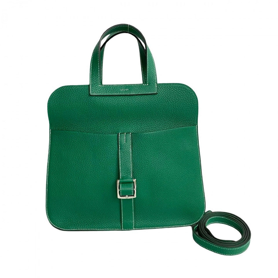 Hermes Shoulder Bag Taurillon Clemence green Arzan 31 Women