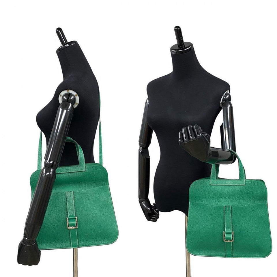 Hermes Shoulder Bag Taurillon Clemence green Arzan 31 Women