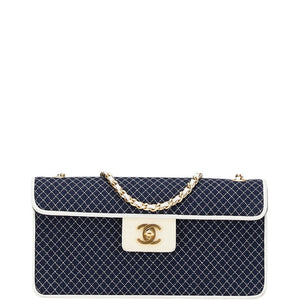 Chanel Coco Mark Quilting Canvas Patent Leather Shoulder Bag