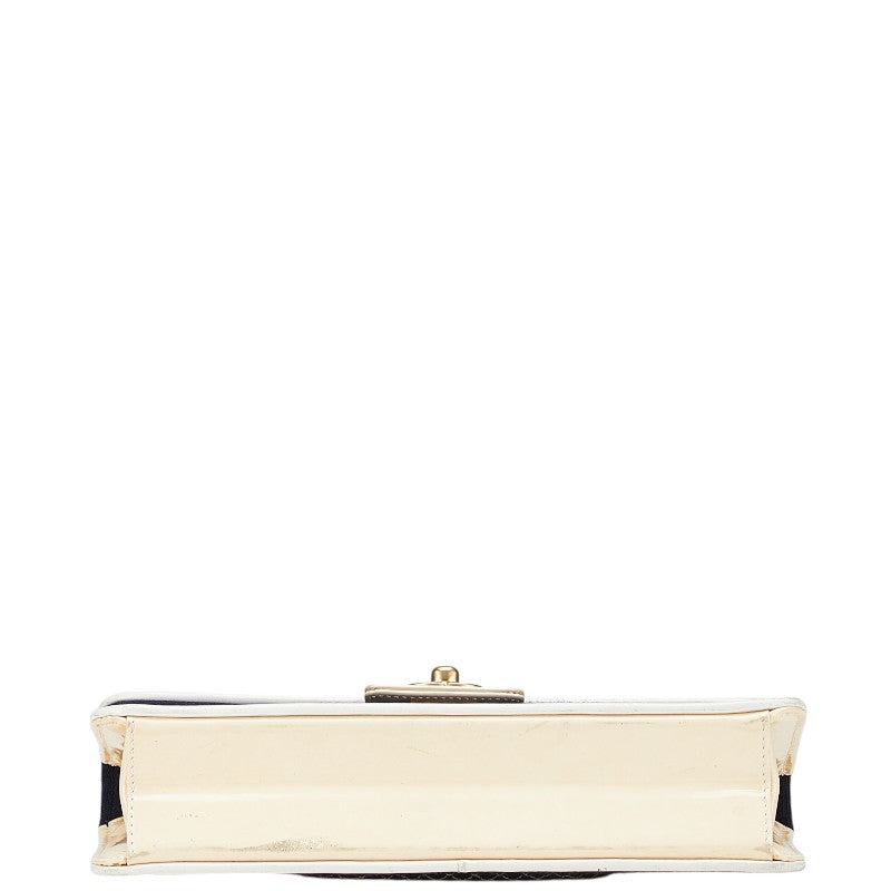 Chanel Coco Mark Quilting Canvas Patent Leather Shoulder Bag