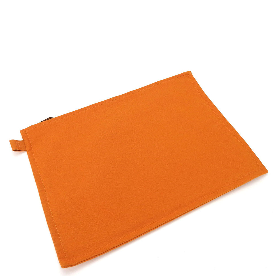 Hermes Pouch canvas Orange Bora Bora Pouch GM Women(Unisex)
