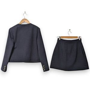 Christian Dior CD Pearl Button Setup Jacket Skirt