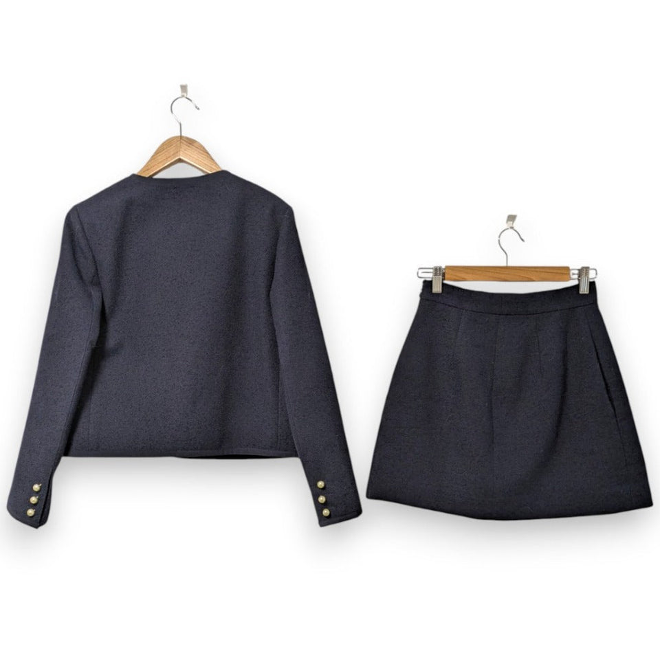 Christian Dior CD Pearl Button Setup Jacket Skirt