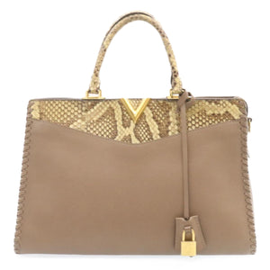 Louis Vuitton Very Zip Tote Hand Bag Leather Snake Skin LV 24504A