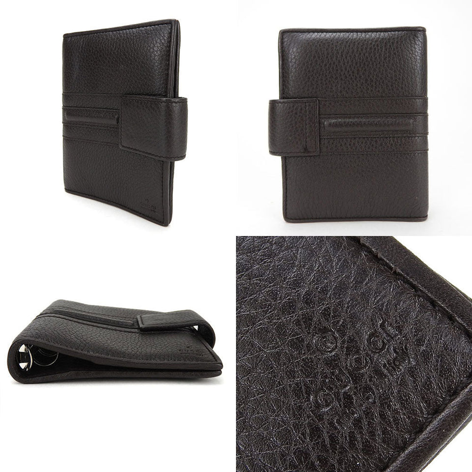 Gucci System organizer 245821 leather Dark brown mens(Unisex)