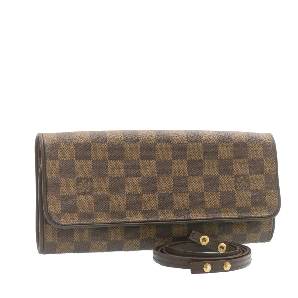 Louis Vuitton Damier Ebene Pochette Twin GM Shoulder Bag LV Auth 24679A