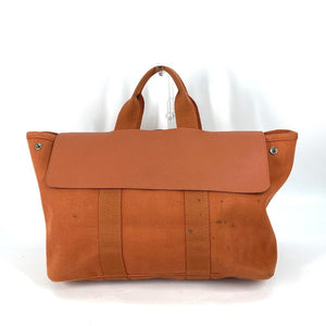 Hermes Tote Bag Canvas / Leather Orange bag handbag Valparaiso MM Women