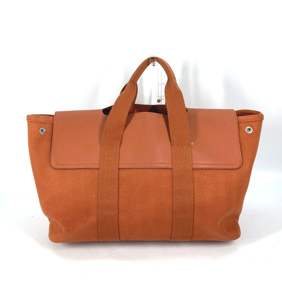 Hermes Tote Bag Canvas / Leather Orange bag handbag Valparaiso MM Women