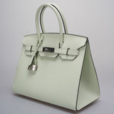 Hermes Birkin Sellier 30 Bag In Vert Fizz Epsom Leather With Palladium Hardware from