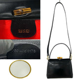 Gucci Shoulder Bag Calfskin black Bamboo