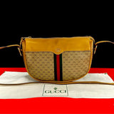 Gucci Shoulder Bag Leather, PVC Brown Micro GG logo Sherry line Women