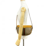 Gucci Shoulder Bag Leather, PVC Brown Micro GG logo Sherry line Women