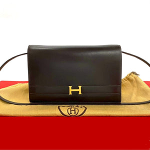 Hermes Shoulder Bag Box scarf Brown Annie