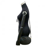 Gucci Shoulder Bag Leather, PVC black Micro GG logoMetal Women