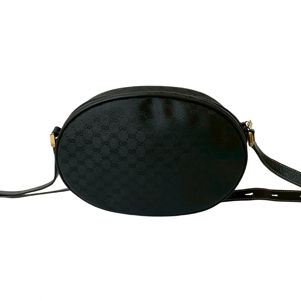 Gucci Shoulder Bag Leather, PVC black Micro GG logoMetal Women