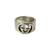 Gucci Ring AG 925 Silver Double G mens 16