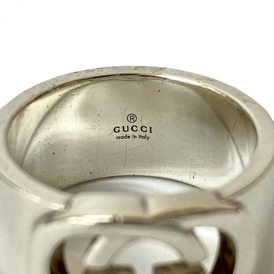 Gucci Ring AG 925 Silver Double G mens 16