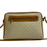 Gucci Shoulder Bag Leather, PVC Brown Micro GG logo Women