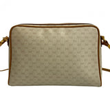 Gucci Shoulder Bag Leather, PVC Brown Micro GG logo Women