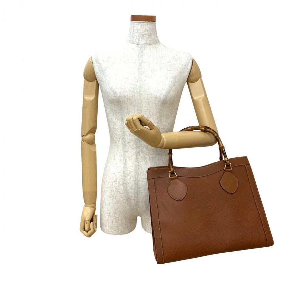 Gucci Handbag leather Brown Bamboo