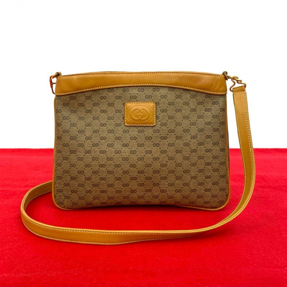 Gucci Shoulder Bag leather Brown