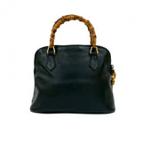 Gucci Shoulder Bag leather black Bamboo